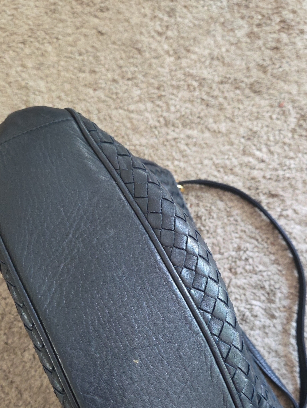Aspects Blue Leather Woven Leather Bag - Picture 13 of 14